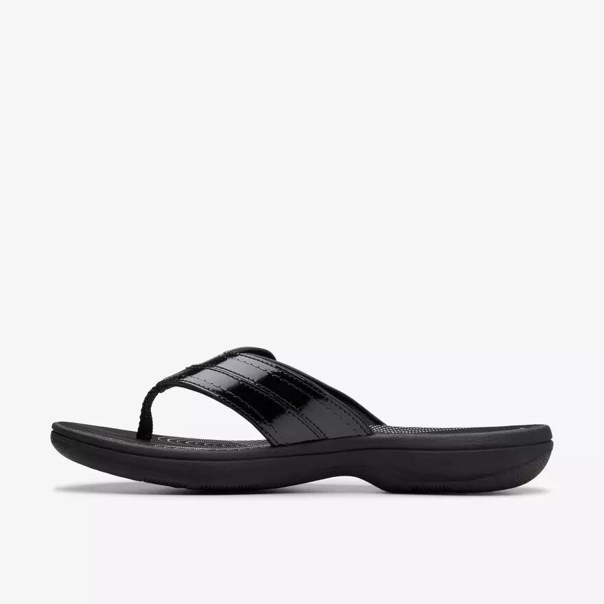 Breeze Reyna zwarte lakleren Cloudsteppers™-Flip-flops voor dames Breeze Reyna zwarte lakleren Cloudsteppers™-Flip-flops voor dames