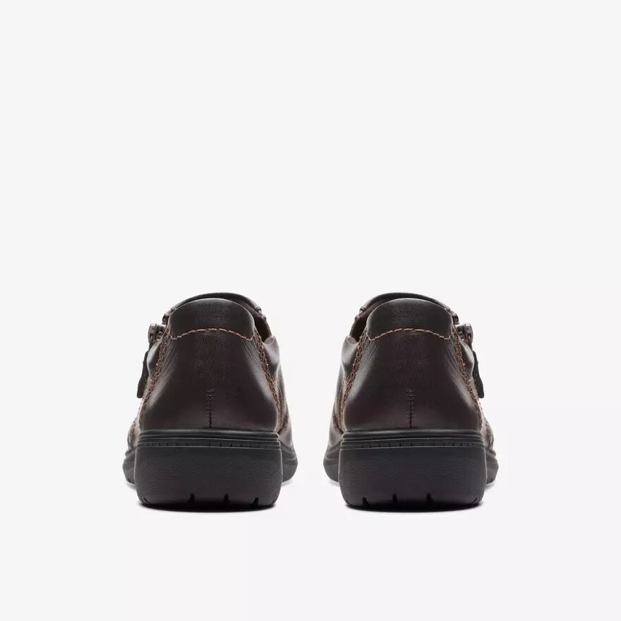 Carleigh Ray donkerbruine leren Slip-ons voor dames Carleigh Ray donkerbruine leren Slip-ons voor dames
