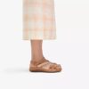 Cecily Mix beige combinatie platte sandalen voor dames