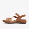 Cecily Mix beige combinatie platte sandalen voor dames