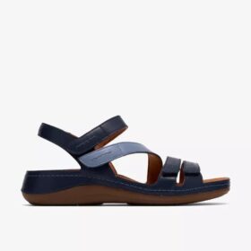Cecily Mix blauwe platte sandalen voor dames
