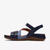 Cecily Mix blauwe platte sandalen voor dames
