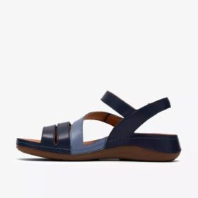 Cecily Mix blauwe platte sandalen voor dames