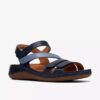 Cecily Mix blauwe platte sandalen voor dames