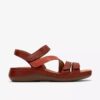 Cecily Mix platte sandalen voor dames in gebrand oranje combinatie Cecily Mix platte sandalen voor dames in gebrand oranje combinatie