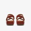 Cecily Mix platte sandalen voor dames in gebrand oranje combinatie Cecily Mix platte sandalen voor dames in gebrand oranje combinatie