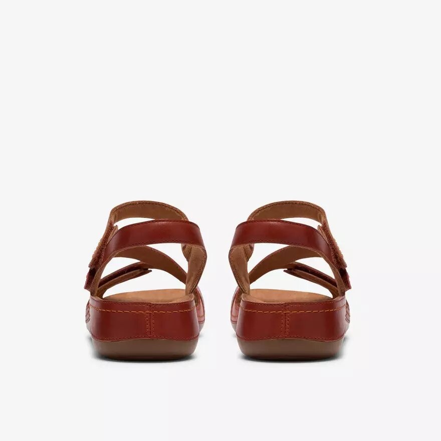 Cecily Mix platte sandalen voor dames in gebrand oranje combinatie Cecily Mix platte sandalen voor dames in gebrand oranje combinatie