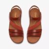 Cecily Mix platte sandalen voor dames in gebrand oranje combinatie Cecily Mix platte sandalen voor dames in gebrand oranje combinatie