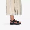 Cecily Mix zwarte platte sandalen voor dames Cecily Mix zwarte platte sandalen voor dames