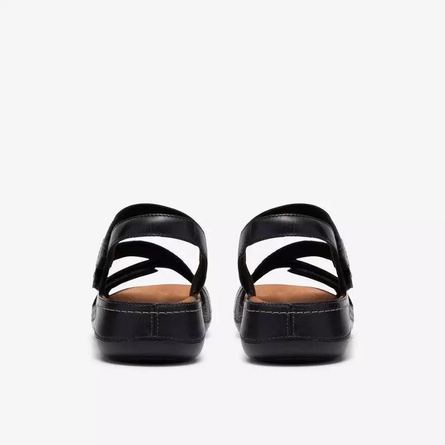 Cecily Mix zwarte platte sandalen voor dames Cecily Mix zwarte platte sandalen voor dames