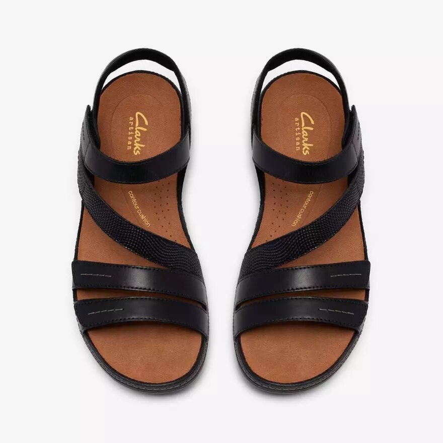 Cecily Mix zwarte platte sandalen voor dames Cecily Mix zwarte platte sandalen voor dames