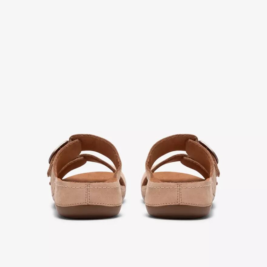 Cecily Step beige platte sandalen van nubuck voor dames Cecily Step beige platte sandalen van nubuck voor dames