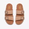 Cecily Step beige platte sandalen van nubuck voor dames Cecily Step beige platte sandalen van nubuck voor dames