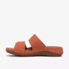 Cecily Step platte sandalen voor dames in gebrand oranje