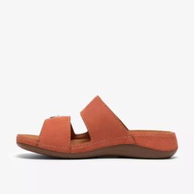 Cecily Step platte sandalen voor dames in gebrand oranje