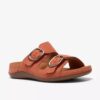 Cecily Step platte sandalen voor dames in gebrand oranje