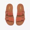 Cecily Step platte sandalen voor dames in gebrand oranje