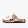 Cecily Step platte sandalen voor dames van champagnekleurig leer Cecily Step platte sandalen voor dames van champagnekleurig leer