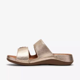 Cecily Step platte sandalen voor dames van champagnekleurig leer Cecily Step platte sandalen voor dames van champagnekleurig leer