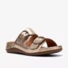 Cecily Step platte sandalen voor dames van champagnekleurig leer Cecily Step platte sandalen voor dames van champagnekleurig leer