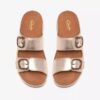 Cecily Step platte sandalen voor dames van champagnekleurig leer Cecily Step platte sandalen voor dames van champagnekleurig leer