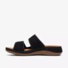 Cecily Step zwarte platte sandalen van nubuck voor dames Cecily Step zwarte platte sandalen van nubuck voor dames