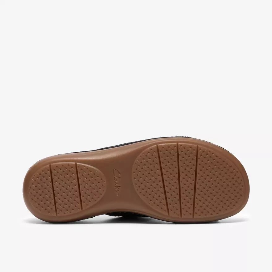 Cecily Step zwarte platte sandalen van nubuck voor dames Cecily Step zwarte platte sandalen van nubuck voor dames