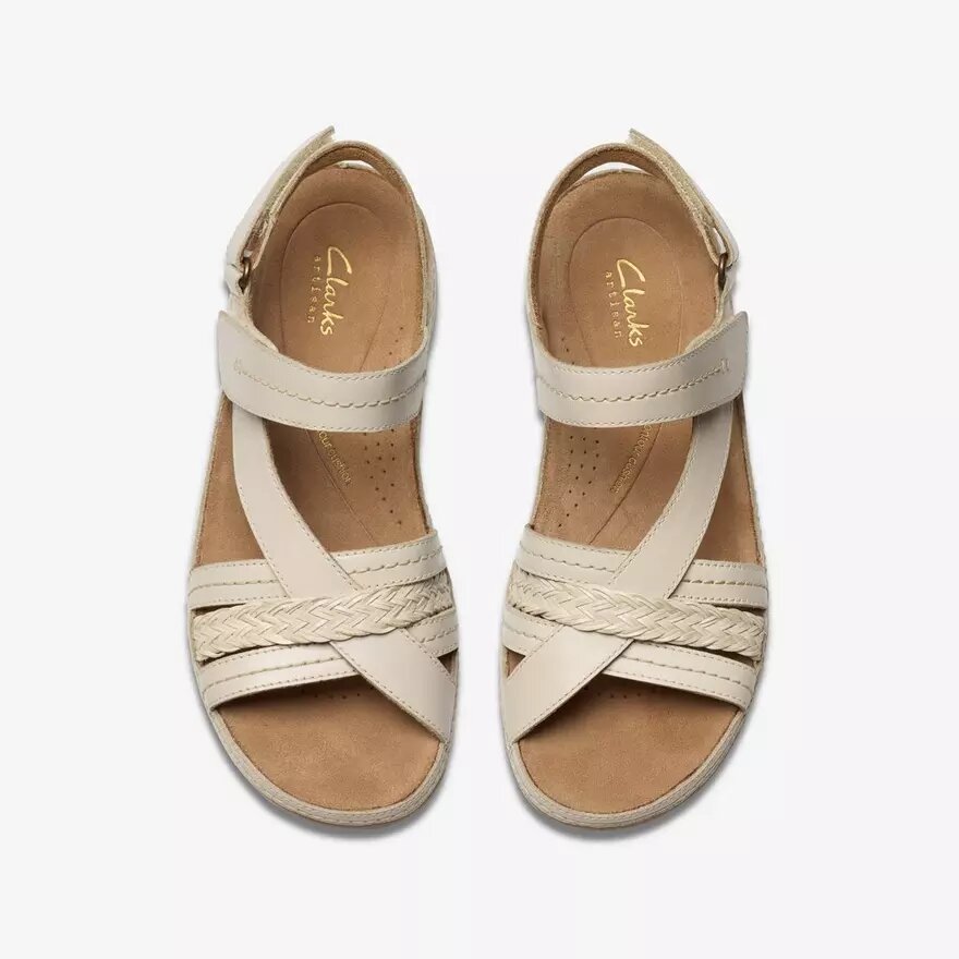 Cecily Strap crèmekleurige leren Sandalen met bandjes voor dames Cecily Strap crèmekleurige leren Sandalen met bandjes voor dames