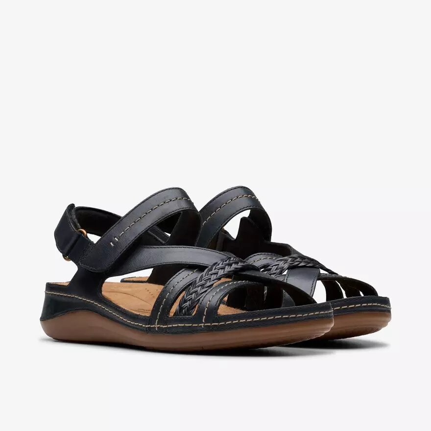 Cecily Strap zwarte combinatiesandalen met bandjes voor dames Cecily Strap zwarte combinatiesandalen met bandjes voor dames