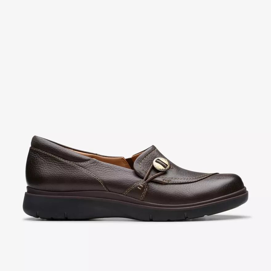 Certina Ease donkerbruine leren Slip-ons voor dames Certina Ease donkerbruine leren Slip-ons voor dames