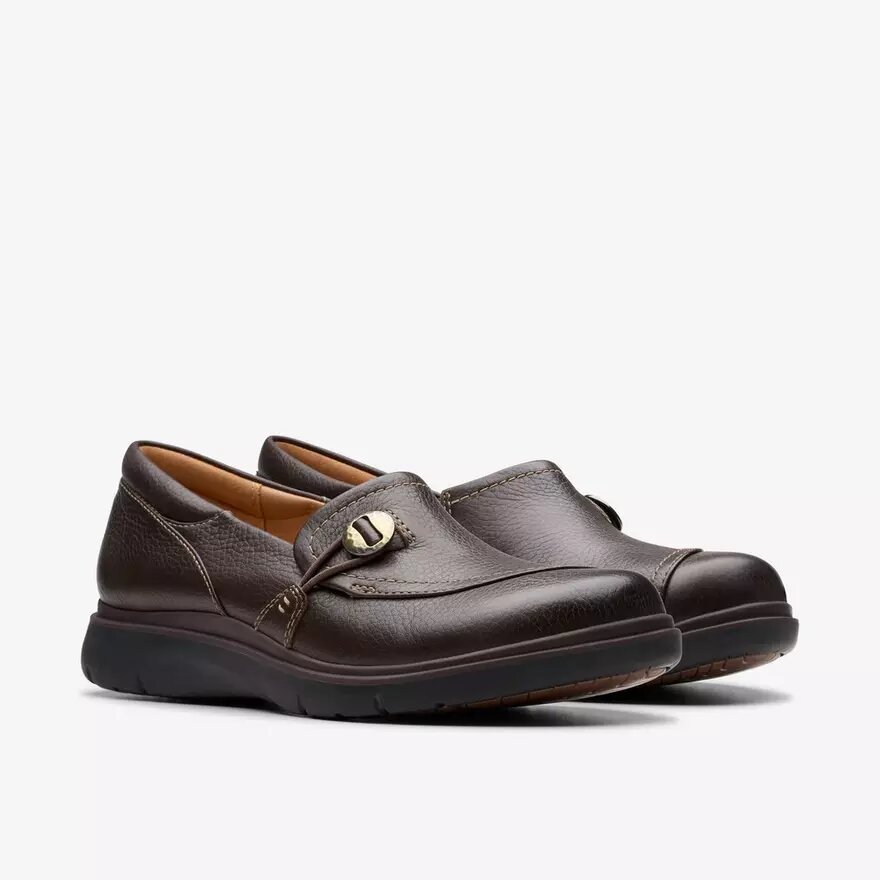 Certina Ease donkerbruine leren Slip-ons voor dames Certina Ease donkerbruine leren Slip-ons voor dames