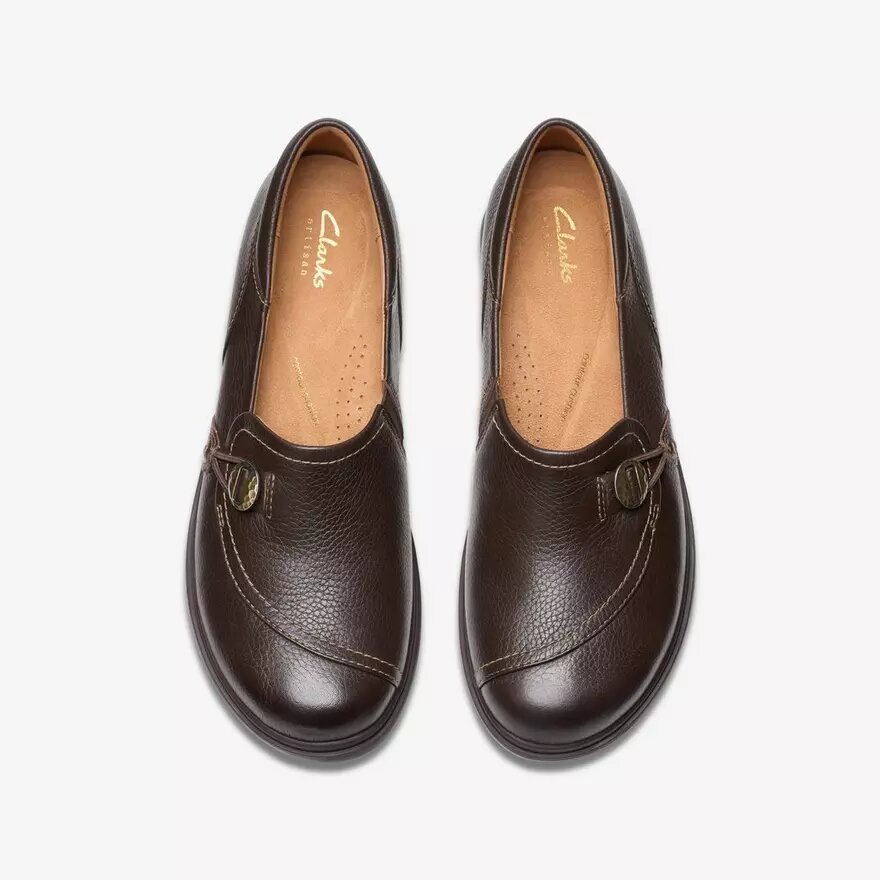 Certina Ease donkerbruine leren Slip-ons voor dames Certina Ease donkerbruine leren Slip-ons voor dames