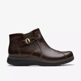 Certina Joy donkerbruine leren Enkellaarsjes voor dames