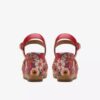 Chicly Floral rode Wedges voor dames