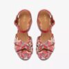 Chicly Floral rode Wedges voor dames