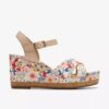Chicly Floral witte Wedges voor dames Chicly Floral witte Wedges voor dames