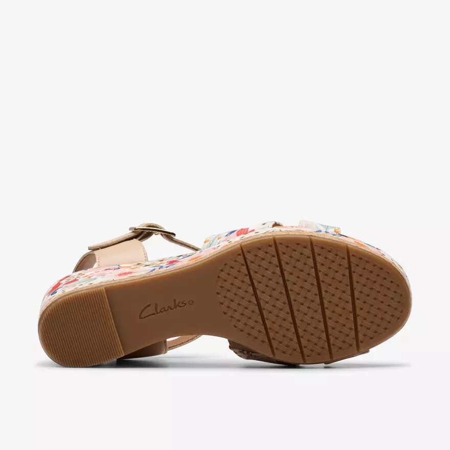 Chicly Floral witte Wedges voor dames Chicly Floral witte Wedges voor dames