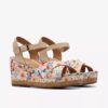 Chicly Floral witte Wedges voor dames Chicly Floral witte Wedges voor dames