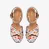 Chicly Floral witte Wedges voor dames Chicly Floral witte Wedges voor dames