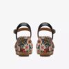 Chicly Floral zwarte Wedges voor dames