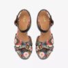 Chicly Floral zwarte Wedges voor dames