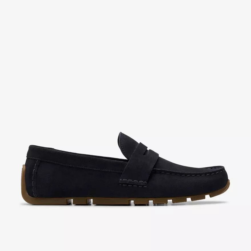 Corsley Bar herenloafers van marineblauw suède Corsley Bar herenloafers van marineblauw suède