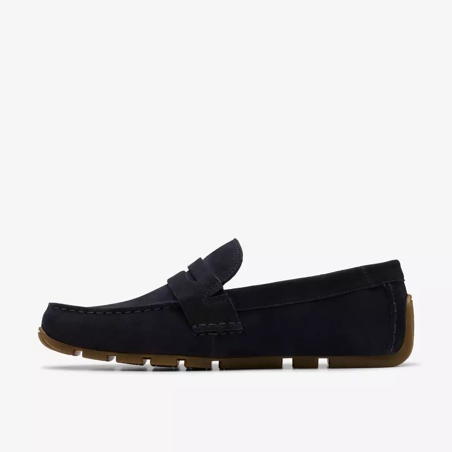 Corsley Bar herenloafers van marineblauw suède Corsley Bar herenloafers van marineblauw suède