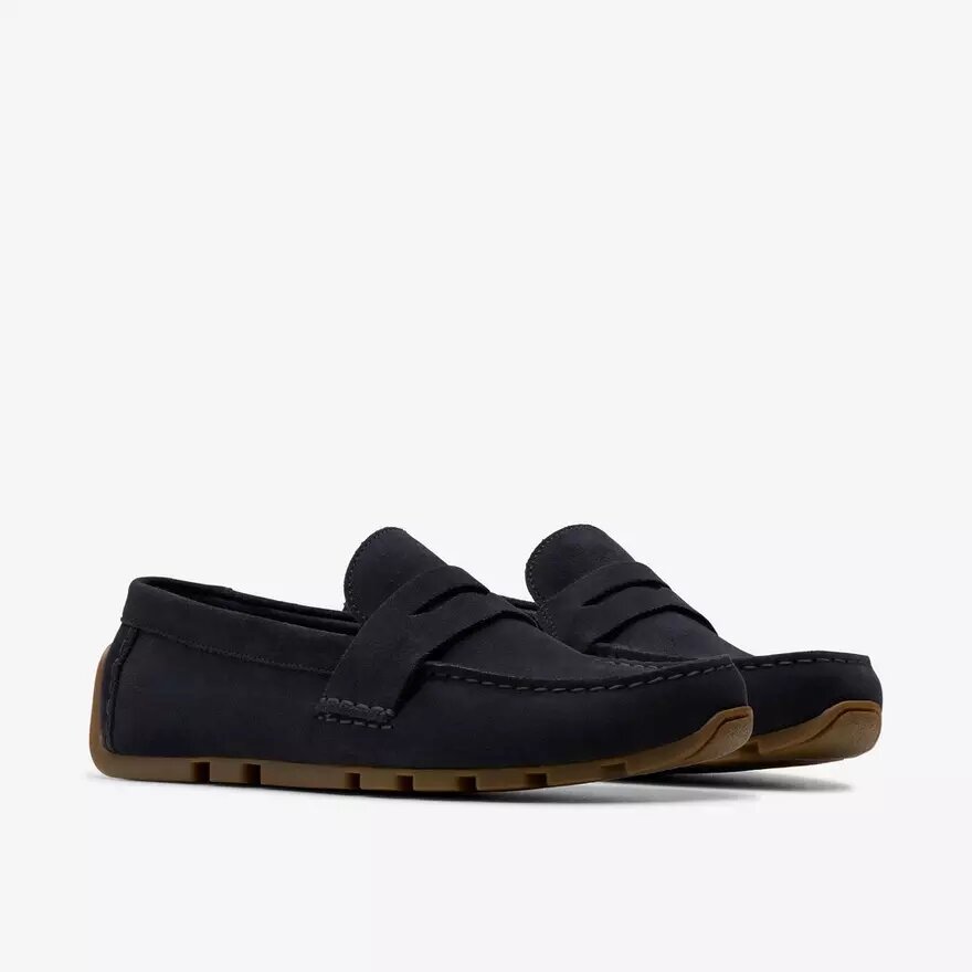 Corsley Bar herenloafers van marineblauw suède Corsley Bar herenloafers van marineblauw suède