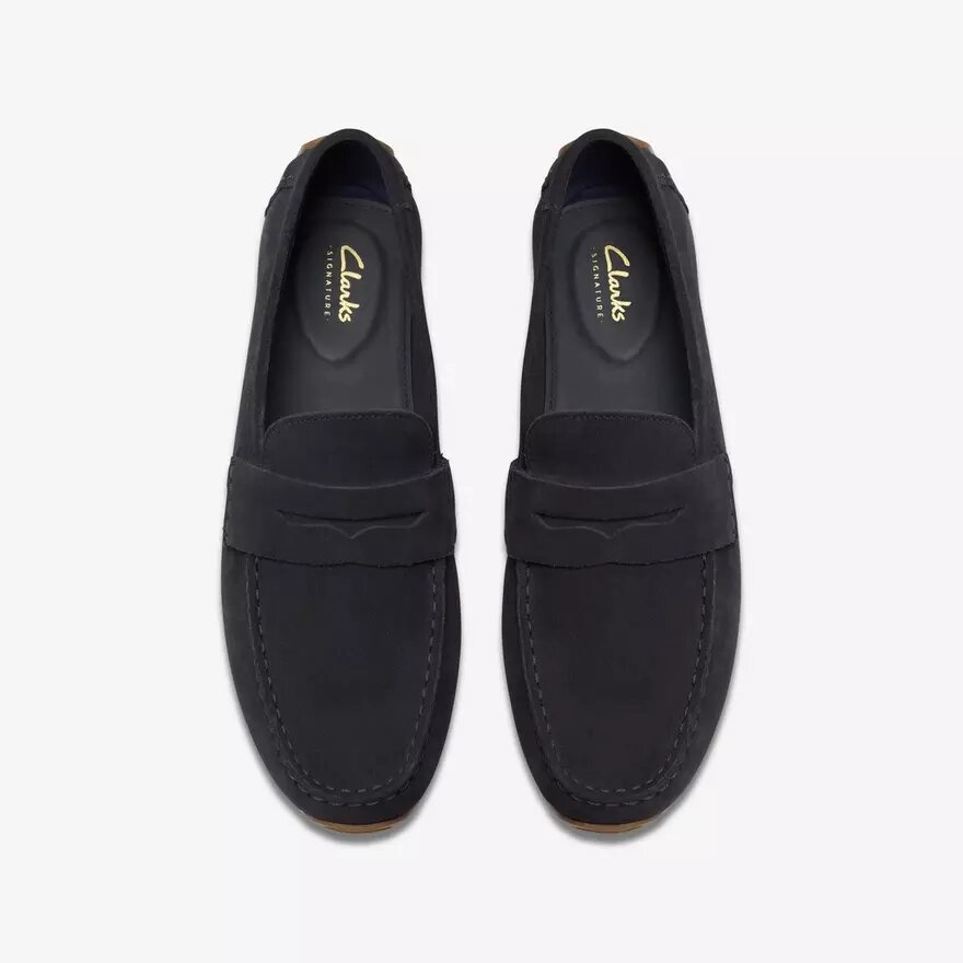 Corsley Bar herenloafers van marineblauw suède Corsley Bar herenloafers van marineblauw suède