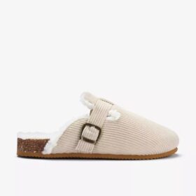 Cory Buckle kaki pantoffels voor dames