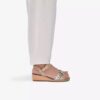 Dames Kacha Twist Taupe combinatielederen Wedges van ons