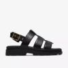 Dames Orinoco3 platte sandalen met riempjes van zwart leer