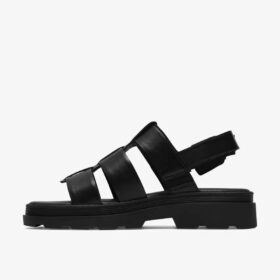 Dames Orinoco3 platte sandalen met riempjes van zwart leer