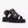 Dames Orinoco3 platte sandalen met riempjes van zwart leer